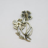 Sterling Silver Marcasite Floral Spray Art Deco Brooch Pin Antique c1930's