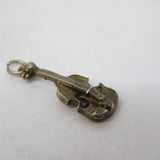 Sterling Silver Musical Violin Charm Pendant Vintage c1970