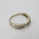 Sterling Silver Spinel Crossover Band Dress Ring Vintage c1970 Size S