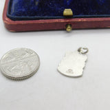 Sterling Silver and Enamel Lands End Travel Shield Charm Pendant Vintage c1970
