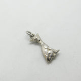 Sterling Silver Siamese Cat Charm Pendant Vintage c1970