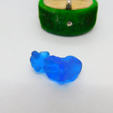 Czech Deep Blue Glass Dachshund Dog Cracker Cat Charm Antique c1920 Deco