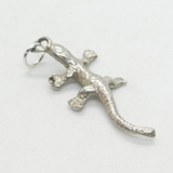 Sterling Silver Crawling Lizard Charm Pendant Vintage c1970