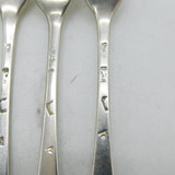 George II Set of Five Sterling Silver Three-Pronged Forks Antique 1738 London