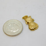 9ct Yellow Gold Sitting Cat Charm or Pendant Vintage c1970