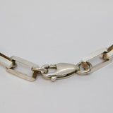 Modernist Studio Sterling Silver Trombone Link Chain Necklace Vintage