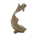 Sterling Silver Oriental Fish Charm Pendant Vintage c1970