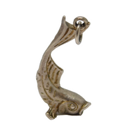 Sterling Silver Oriental Fish Charm Pendant Vintage c1970