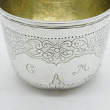 18th Century Russian Sterling Silver Floral Beaker Antique 1754 Moscow