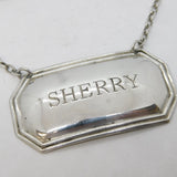 Sterling Silver Sherry Decanter Label Vintage 1973 Sheffield