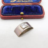 Sterling Silver Modernist Diamond Paste Drop Charm Pendant Vintage c1970