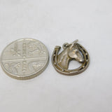 Sterling Silver Lucky Horseshoe Charm Pendant Vintage c1970
