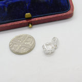 Sterling Silver Diamond Paste Flower Charm Pendant Vintage c1970