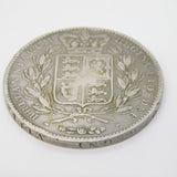 Queen Victoria .925 Silver Crown Coin 1845 Star Stops Antique Fair Condition