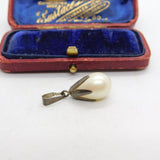 Sterling Silver and Cream Pearl Charm Pendant Vintage c1970