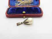 Sterling Silver and Cream Pearl Charm Pendant Vintage c1970
