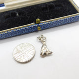 Sterling Silver Siamese Cat Charm Pendant Vintage c1970