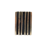 Sterling Silver Chunky Oxidised Stripes Studio Band Ring Vintage c1990 Size L