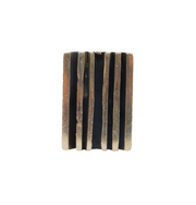 Sterling Silver Chunky Oxidised Stripes Studio Band Ring Vintage c1990 Size L