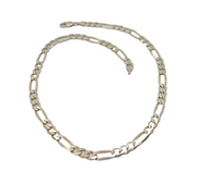 Sterling Silver Essential Chunky Figaro Chain Necklace Vintage c1980 51cm Length