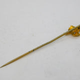 Victorian 9ct Gold Topped Scottish Thistle Stick Pin Antique c1890s