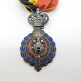 20th Century Belgium Silver & Enamel Civil Service Medal Antique c1930