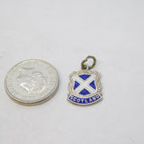Sterling Silver Enamel Scotland Souvenir Charm Pendant Vintage c1970