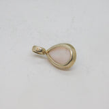 Sterling Silver Rose Quartz Peardrop Charm Pendant Vintage c1970