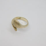 Sterling Silver Stylised Snake Serpent Wrap Around Ring Modern c1990 Size P 1/2