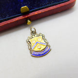 Sterling Silver and Enamel Stratford on Avon Shield Charm Pendant Vintage c1970
