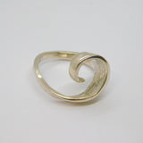 Sterling Silver Swirly Open Band Studio Dress Ring Vintage c1970 Size O 1/2