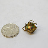 Sterling Silver Gilt Enamel Jug Charm Pendant Vintage c1970