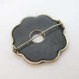 Victorian Scottish Sterling Silver Pebble Agate Target Brooch Antique c1860s