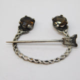 Scottish Sterling Silver & Citrine Penannular Brooch Vintage Edinburgh