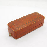Edwardian Brown Tooled Leather Fitted Stick Pin Jewellery Box Antique