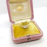 Sterling Silver Three Stone Diamante Ring Vintage c1970 Size P 1/2