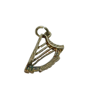 Sterling Silver Patterned Harp Or Lyre Charm Pendant Vintage c1970