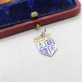 Sterling Silver and Enamel Travel Shield Bournemouth Charm Pendant Vintage c1970
