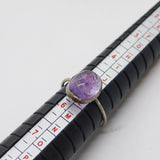 Sterling Silver Cabochon Amethyst Ring Vintage c1970 Size L UK