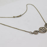 Sterling Silver Art Nouveau Style Swirl Pattern Necklace Antique c1970