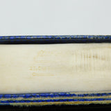 Antique Blue Faux Leather Long Jewellery Box Art Deco c1920