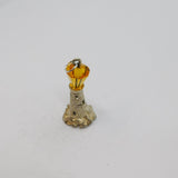 Sterling Silver Lighthouse With Yellow Glass Charm Pendant Vintage c1970
