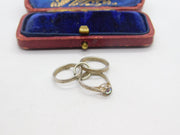 Sterling Silver Engagement & Wedding Rings Charm Pendant Vintage c1970