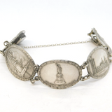 Sterling Silver Allies of WWII Panel Bracelet Antique 1945 London