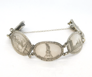 Sterling Silver Allies of WWII Panel Bracelet Antique 1945 London