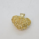 Sterling Silver Wirework Puff Heart With Star Pendant Vintage c1990