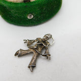 Sterling Silver Circus Clown Charm Pendant Vintage c1970