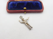 Sterling Silver Traffic Control Policeman Charm Pendant Vintage c1970