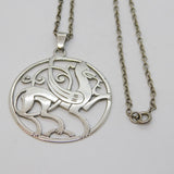 Shetland Scottish Sterling Silver Quendale Beast Pendant Necklace Vintage