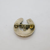 Victorian Sterling Silver Lucky Horseshoe & Foliage Brooch Pin Antique c1880s